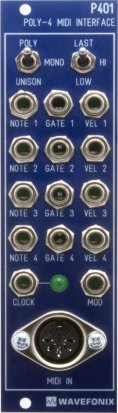 Eurorack Module P401 Poly-4 MIDI Interface Blue Edition from Wavefonix