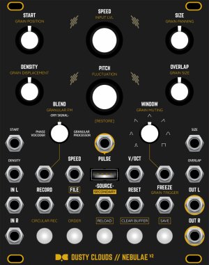 Eurorack Module Dusty Clouds - NEBULAE v2 Matte Black / Gold panel (5V) from Other/unknown