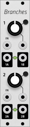 Eurorack Module Mutable Instruments Branches (Grayscale panel) from Grayscale