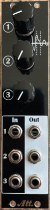 Eurorack Module 3 Channel Passive Attenuator (Small Format // 6HP) from Hampshire Electronics