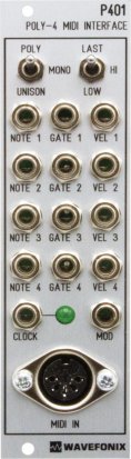 Eurorack Module P401 Poly-4 MIDI Interface from Wavefonix