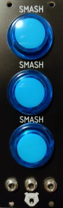 Eurorack Module Smash - blue arcade buttons from BearModules