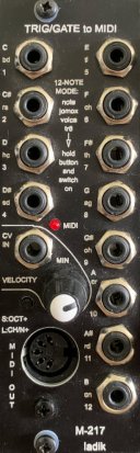 Eurorack Module M-217 Trig/gate to MIDI w. velocity from Ladik