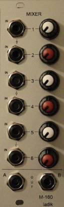 Eurorack Module M-160 6ch mono/stereo/aux mixer from Ladik