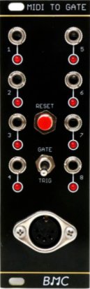 Eurorack Module BMC024 - MIDI to Gate (Oscillosaurus Panel) from Barton Musical Circuits