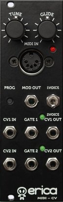 Eurorack Module Duophonic MIDI-CV interface from Erica Synths