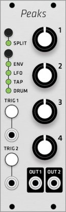 Eurorack Module Mutable Instruments Peaks (Grayscale panel) from Grayscale