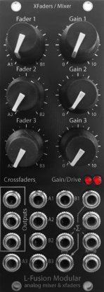 Eurorack Module 3x analog crossfader, 3ch mixer, distortion, white noise from L-Fusion Electronics