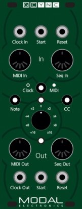 Eurorack Module GCync MIDI to Clock Bi-directional Bridge from Modal Electronics