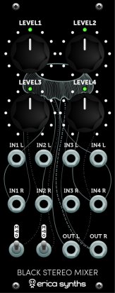 Eurorack Module Black Stereo Mixer V3 from Erica Synths