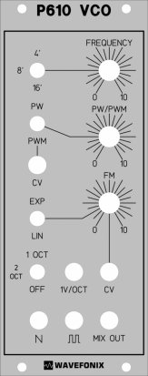 Eurorack Module P610 Voltage-Controlled Oscillator (VCO) from Wavefonix