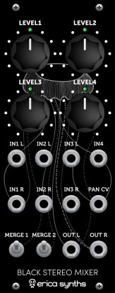 Eurorack Module Black Stereo Mixer from Erica Synths