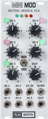 Eurorack Module Muting Mixer & VCA (Silver Panel) from AJH Synth