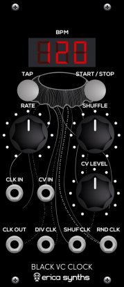 Eurorack Module Black Voltage Controlled Clock from Erica Synths