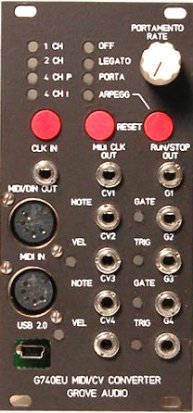 Eurorack Module GMS-740EU MIDI TO CV CONVERTER from Grove Audio