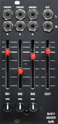 Eurorack Module M-611 3ch stereo slider mixer from Ladik