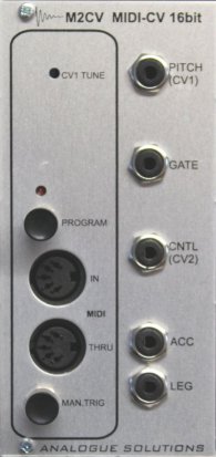 Eurorack Module M2CV MIDI-CV 16bit from Analogue Solutions