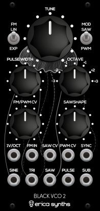 Eurorack Module Black VCO2 from Erica Synths