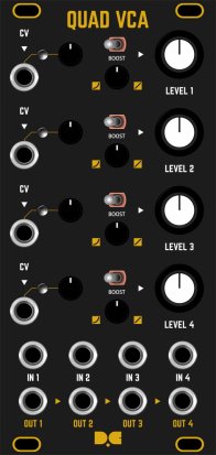 Eurorack Module Dusty Clouds - QUAD VCA Matte Black / Gold panel from Other/unknown