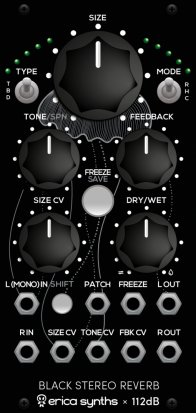 Eurorack Module Black Stereo Reverb from Erica Synths