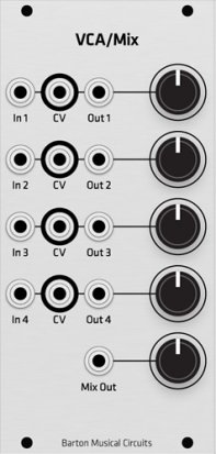 Eurorack Module VCA/Mix with Grayscale Panel from Barton Musical Circuits