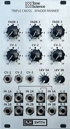 Eurorack Module Triple Cross - XFader and Panner (Silver Panel) from AJH Synth