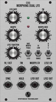 Eurorack Module E355 Morphing Dual LFO from Synthesis Technology