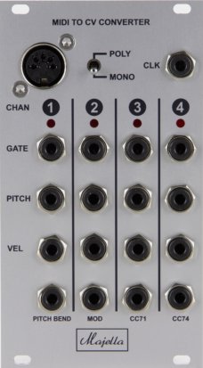 Eurorack Module MCVC: 4 Voice MIDI CV Converter from Majella Audio