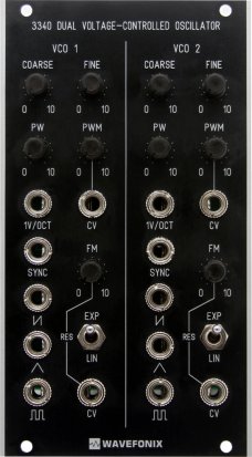 Eurorack Module 3340 Dual Voltage-Controlled Oscillator (VCO) Classic Edition from Wavefonix