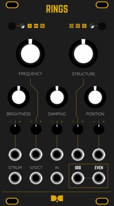 Eurorack Module Dusty Clouds - RINGS Matte Black / Gold panel from Other/unknown