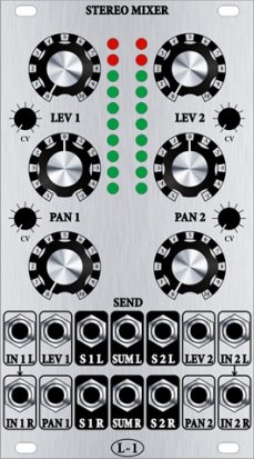 Eurorack Module 2 Channel VC Stereo Mixer from L-1