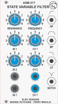 Eurorack Module ASM317 - State-Variable Filter from Elby Designs