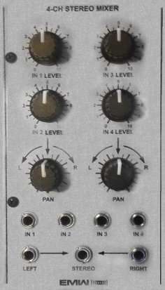 Eurorack Module 4-ch Stereo Mixer (aluminum panel) from EMW