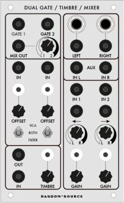Serge Module DUAL LOWPASS GATE / TIMBRE / STEREO MIXER ("DONKS") from Random*Source