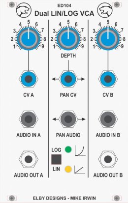 Eurorack Module ED104 - Dual VCA from Elby Designs