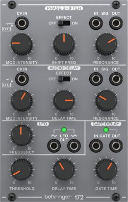 Eurorack Module SYSTEM 100 172 PHASE SHIFTER/AUDIO DELAY/GATE DELAY/LFO from Behringer