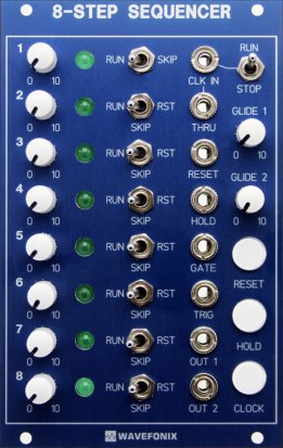 Eurorack Module 8-Step Sequencer Blue Edition from Wavefonix