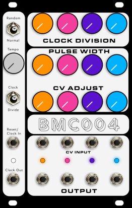 Eurorack Module BMC 004 VC Clock/Divider (TBD 16HP Repanel) from Barton Musical Circuits