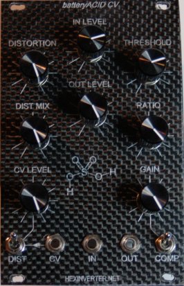 Eurorack Module batteryACID CV (Carbon Fiber Sexy Black Dress Faceplate) from Hexinverter Électronique
