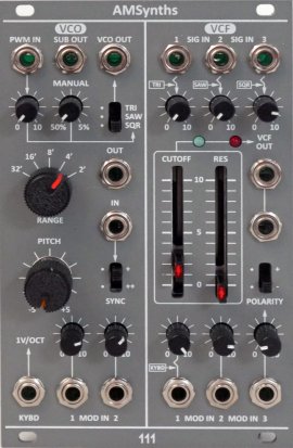 Eurorack Module AM8111 VCO & VCF from AMSynths