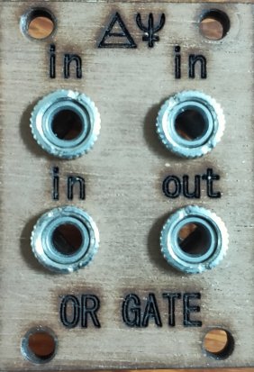 Eurorack Module 1U OR GATE (wood) from Analog Ordnance