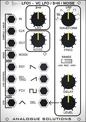 Eurorack Module LFO1 - VC LFO / S+H / Noise from Analogue Solutions