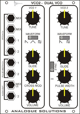 Eurorack Module VCO2 Dual VCO/LFO from Analogue Solutions