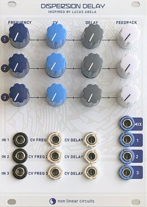 Eurorack Module Dispersion Delay - Magpie white panel from Nonlinearcircuits