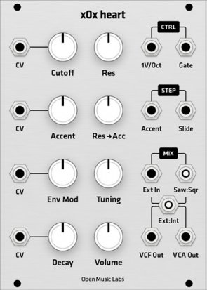 Eurorack Module x0x-heart Pacemaker front panel from Grayscale