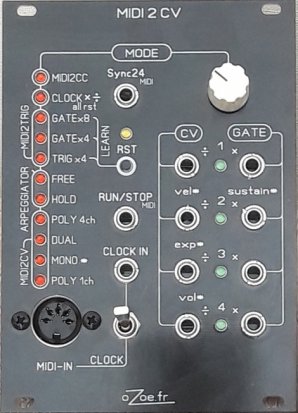 Eurorack Module MIDI2CV from oZoe.fr