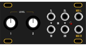 Eurorack Module Dusty Clouds - Stereo Mixer 1U Matte Black / Gold panel from Other/unknown