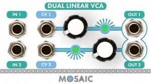 Eurorack Module Dual Linear VCA (White Panel) from Mosaic