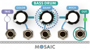 Eurorack Module Bass Drum (White Panel) from Mosaic