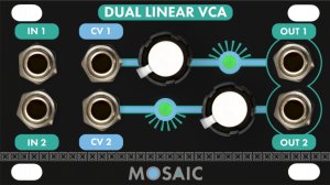 Eurorack Module Dual Linear VCA (Black Panel) from Mosaic
